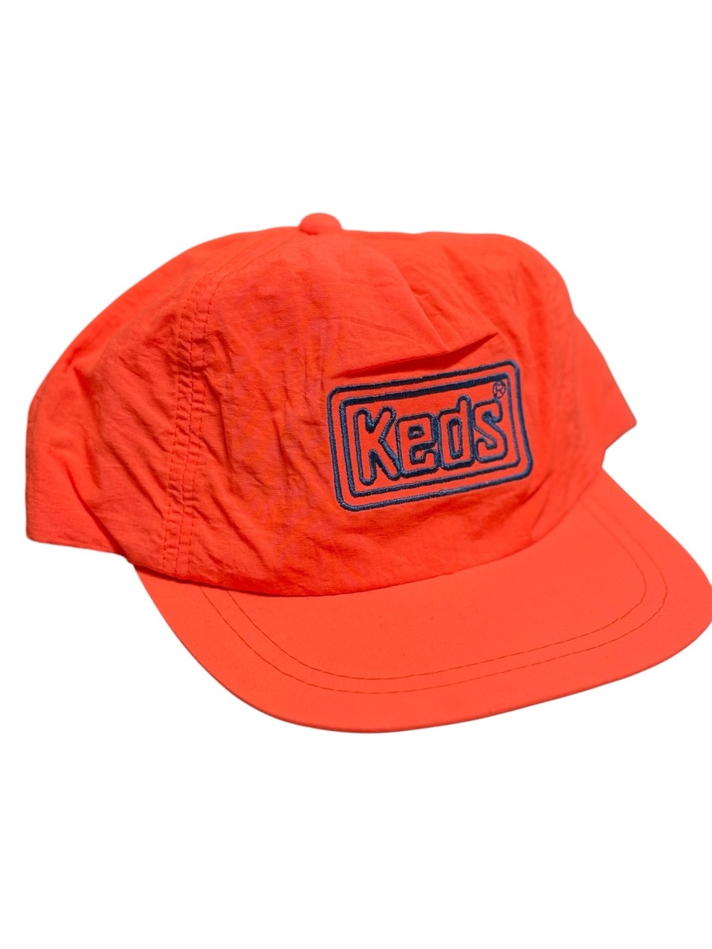 Vintage Keds Neon Orange Snapback Hat Cap 80s 90s Streetwear